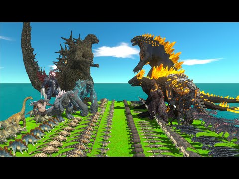 Dark Monster War - Team Dark Godzilla Minus One VS Team Orange Shimo Godzilla - Animal revolt battle