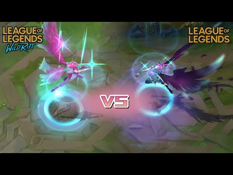 Redeemed Star Guardian Xayah (LoL PC) VS Redeemed Star Guardian Xayah (Wild Rift) Skin comparison 🐦🌟