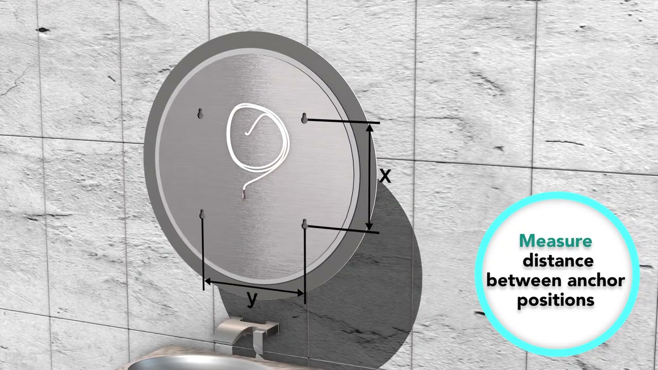 Krugg Reflections Sol Round LED Bathroom Mirror Installation Guide