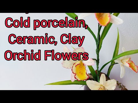 COLD PORCELAIN  CERAMIC OR CLAY ORCHID FLOWERS