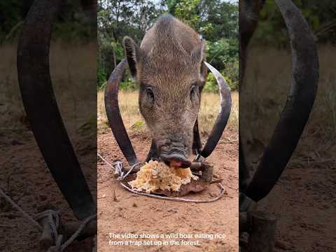 Clever trap catches a wild boar