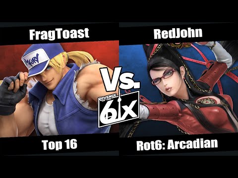 ROT6 Arcadian Top 16 - FragToast (Terry) vs RedJohn (Bayonetta) SSBU Singles