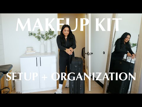 Here is an updated professional makeup kit breakdown of setup and organization that you will  love!