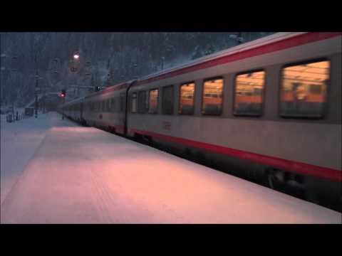 OBB Austria Train Station Langen am Arlberg winter