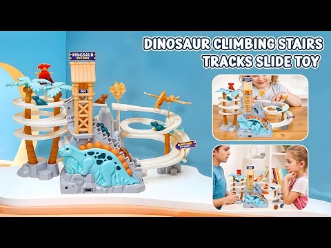 Zest 4 Toyz Dinosaur Climbing Stairs Toy 🦖 Musical Race Track Set for Kids | Fun Orbit Chasing Game