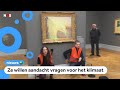 Actievoerders smijten aardappelpuree op duur schilderij