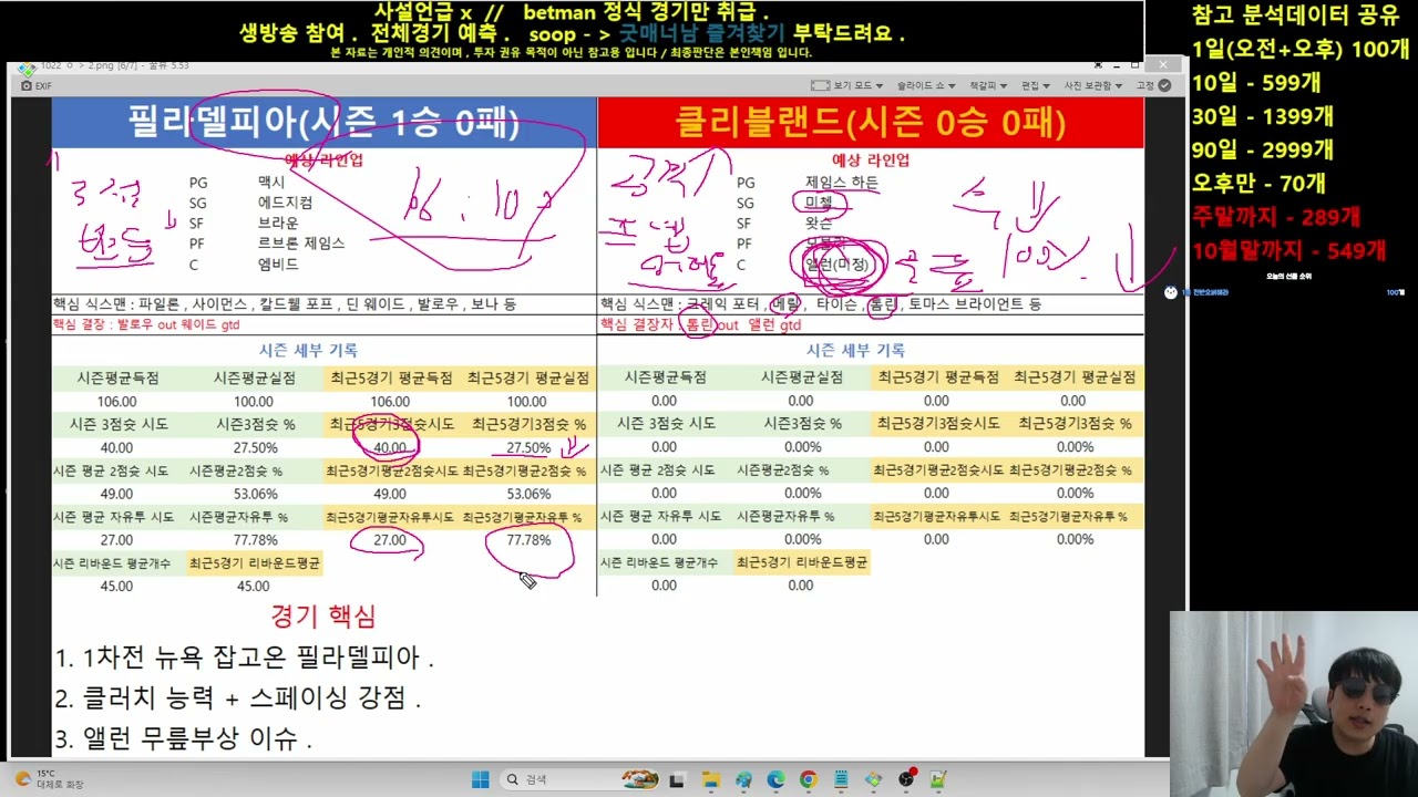 스포츠분석) 10월 23일 nba분석 ,축구분석 ,  22일 kbl분석 ,  느바분석 , 농구분석 , 스포츠분석
