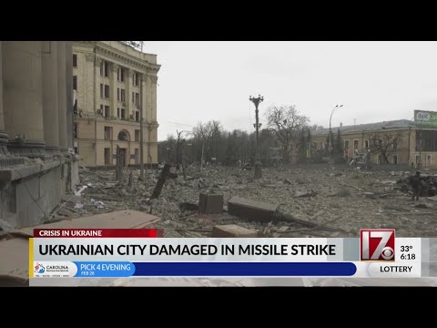 Russian missile strike hits heart of Kharkiv