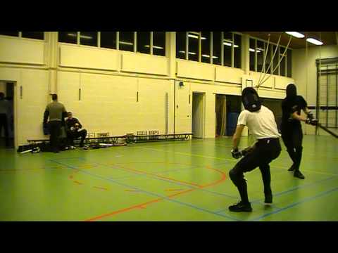 Johan vs. Kevin - training sword sparring