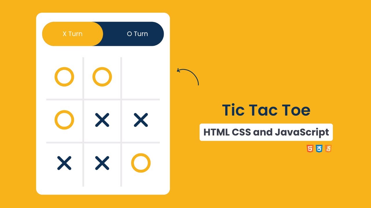 Tic Tac Toe Game in HTML CSS & Javascript | Tic Tac Toe Game in Javascript | Code With Harsh