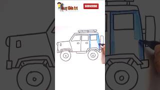 🚙 Simple Jeep Drawing Tutorial | Easy Art #shorts #trending #viral #jeepdrawing #kidsart #coloring