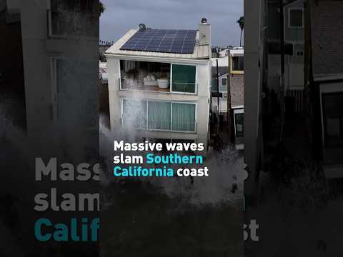 Massive waves slam Southern California coast