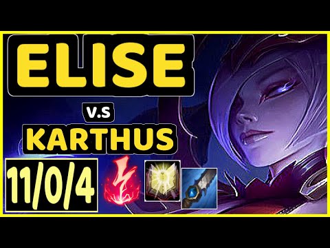 REGANK (ELISE) vs KARTHUS - 11/0/4 KDA JUNGLE CHALLENGER GAMEPLAY - KR
