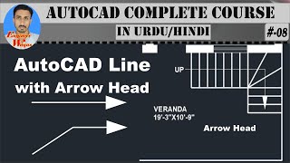 # 8 | How to draw arrow in AutoCAD by using Polyline | AutoCAD Draw Line with Arrowhead | Urdu/Hindi