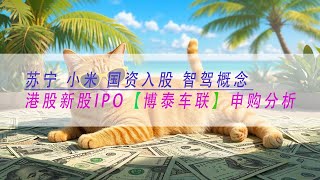 【博泰车联】苏宁 小米 国资入股 智驾概念 港股新股IPO 申购分析