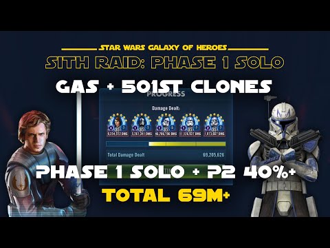 Phase 1 Solo - GAS 501st Clones - Heroic Sith Raid | SWGOH HSR