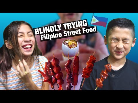 Blindly Trying Filipino Street Food For The First Time! (Balut, Isaw, Kwek Kwek)