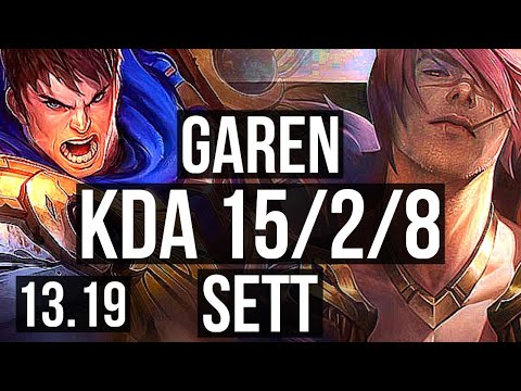 GAREN vs SETT (TOP) | 7 solo kills, 15/2/8, Legendary | EUW Diamond | 13.19