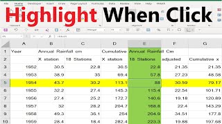 Auto Highlight Row and Column when Click on a Cell in Excel | conditional Formatting