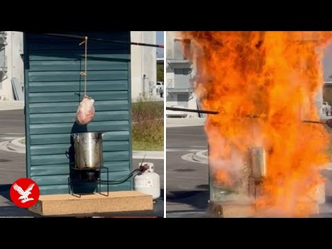 Thanksgiving: Firefighters show dangers of deep-frying your turkey