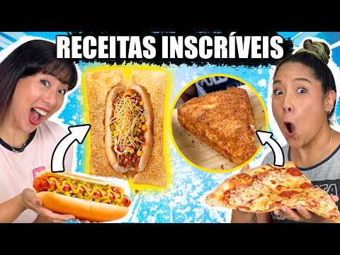 FRITAMOS UM PASTEL COM UM HOTDOG INTEIRO DENTRO! | Blog das irmãs