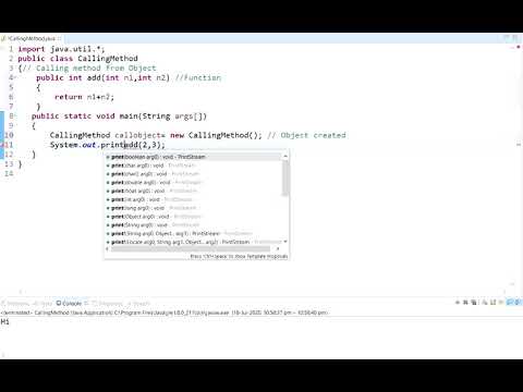 Java Tutorial For Beginners 20 - Calling Function using Object || Lockdown Learner