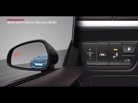 Part of a video titled Kia Blind-Spot Collision Warning (BCW) & Blind-Spot ... - YouTube