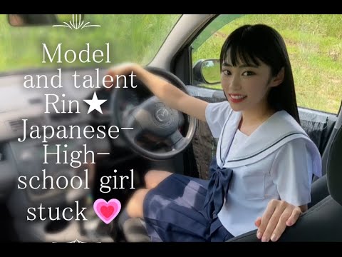 【17】【概要欄見てね♪】タレント＆モデルの和風美人リンさん★セーラー服＆裸足でスタック・スリップ動画