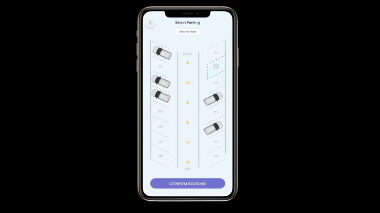 Car parking application wireframe