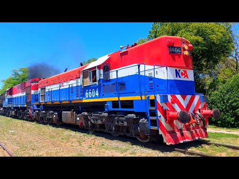 [4K] Mega-tren vacio de NCA pasando A LAS CHAPAS por Marcos Juárez rumbo al oeste!!!!!!