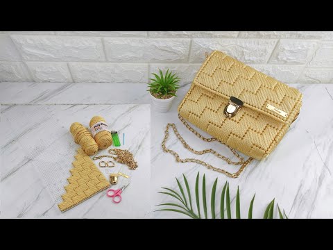 PLASTIC CANVAS BAG DIY  | ROPE BAG TUTORIAL #canvasbag #handmadebag #yarnbag