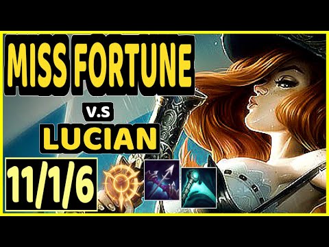 LUGER (MISS FORTUNE) vs LUCIAN - 11/1/6 KDA BOTTOM ADC CHALLENGER GAMEPLAY - EUW