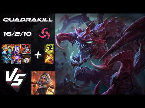 JUNGLE Cho'Gath vs Qiyana [QUADRAKILL] - NA Challenger Patch 25.24