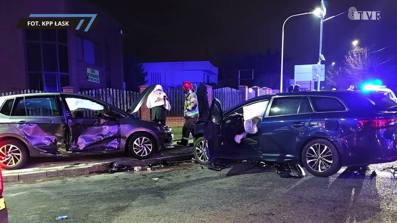 Nieustąpienie pierwszeństwa i zdarzenie drogowe w Łasku