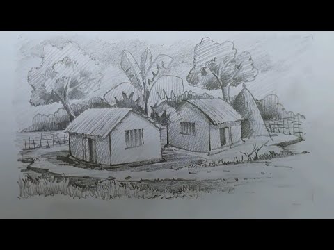 How to #sketch nature easy way/Pencil sketch step by step