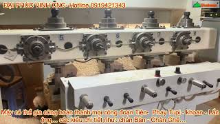 Giải phát gia công chân bàn ghế…1 công đoạn với Máy cnc 4 trục 16 dao