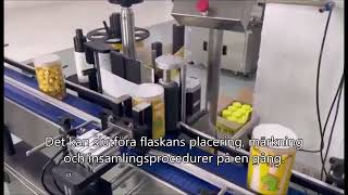 Runda burketiketterare,etiketteringsmaskin för burkar,rund plast metallbehållare position etiketteri