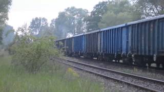 preview picture of video 'SU46-026 od PKP Cargo z TOWARem w Sieniawie Żarskiej od strony Żar w kierunku Forstu'