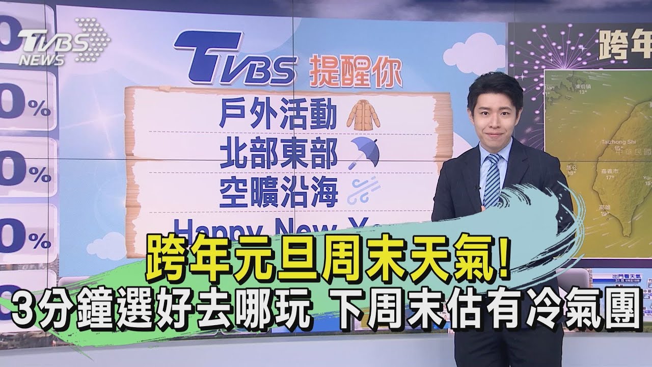 跨年元旦周末天氣!3分鐘選好去哪玩 下周末估有冷氣團