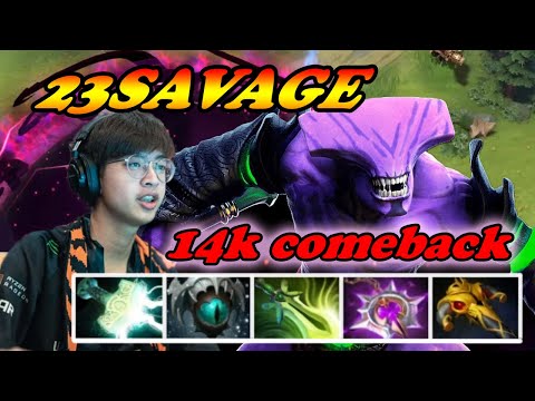 23Savage Faceless Void hard game 14k comeback | 7.33 Immortal Best Ranked Gameplay