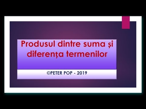 Produsul dintre suma și diferența termenilor