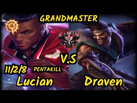 Sacy (LUCIAN) vs DRAVEN - PENTAKILL 11/2/8 KDA BOTTOM ADC GAMEPLAY - BR Ranked GRANDMASTER