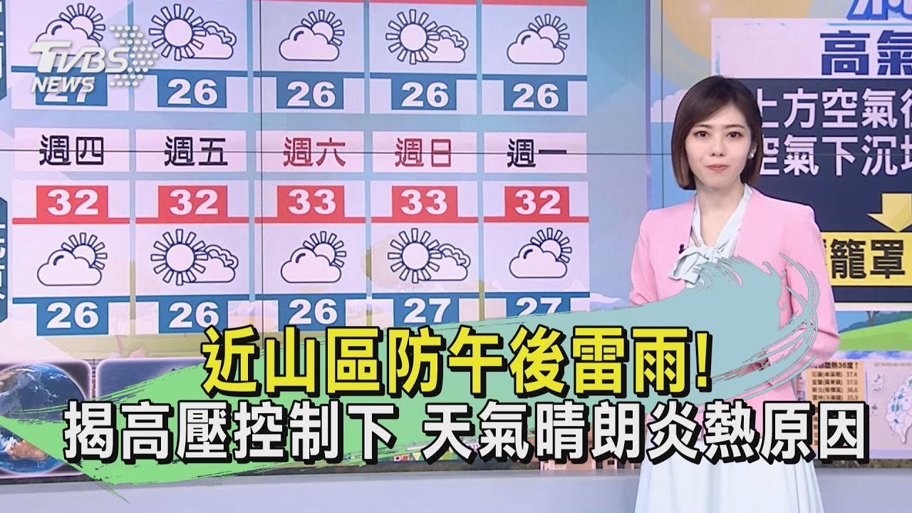 近山區防午後雷雨!揭高壓控制下 天氣晴朗炎熱原因