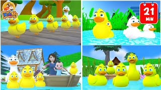 เพลงเป็ดอาบน้ำในคลอง | เพลงเป็ด 8 เวอร์ชั่น ฟังกันยาวๆ 21 นาที - By KidsMeSong