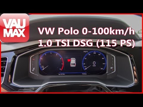 Beschleunigung 0-100 km/h / 2018 VW Polo VI 1.0 TSI 115 PS DSG / Tachovideo / Acceleration / 0-60mph