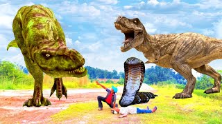 Dinosaur Attack | T - rex Vs snake | Jurassic Park | Dinosaur | Anaconda | Movie | Part 19