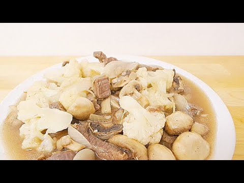 BEEF WITH MUSHROOM AND CAULIFLOWER STIR FRY 🍚