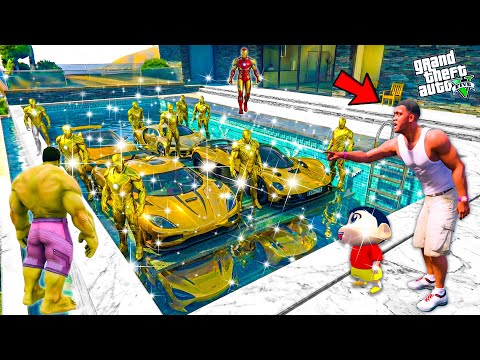 Franklin & Ironman Touch Anything Become Diamond & Gold With Avengers In GTA 5!