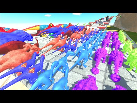 COLOR ANIMAL Jurassic World Dominion DEATH CLIMB - Animal Revolt Battle Simulator