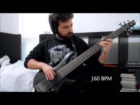 Bass Guitar Right Hand Speed Exercise 3 Fingers 16th Notes 80 - 240 BPM